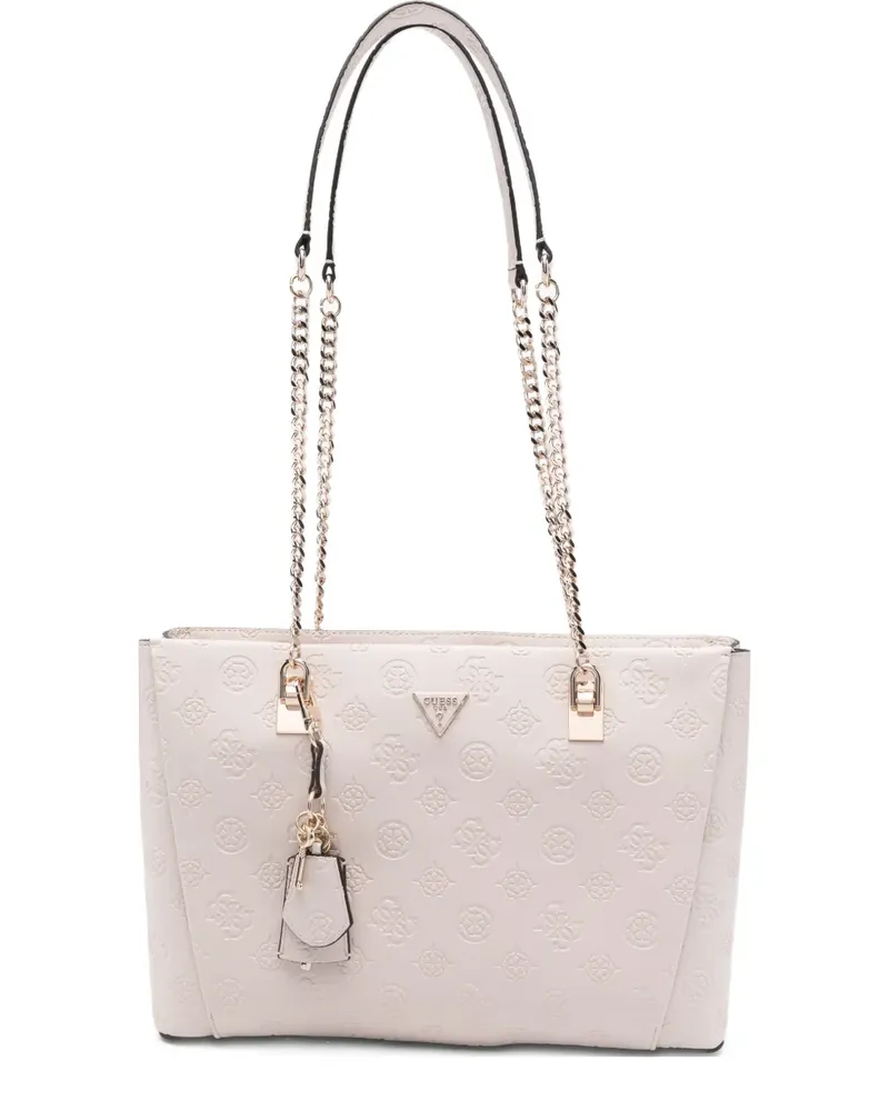 Guess Tisha Schultertasche mit 4G - Nude Nude