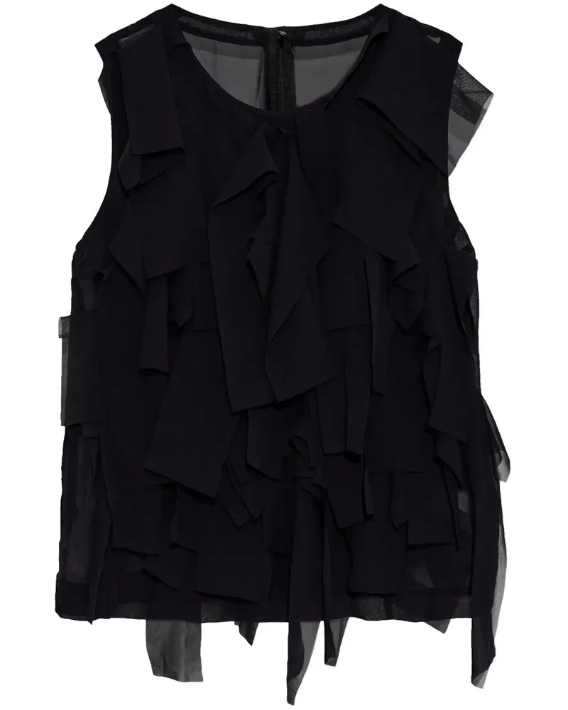 Comme des Garçons Oberteil mit Einsätzen - Schwarz Schwarz