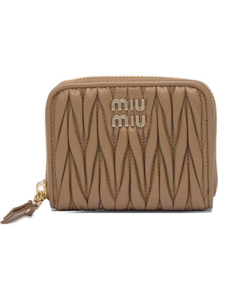 Miu Miu Portemonnaie aus Matelassé-Leder - Braun Braun