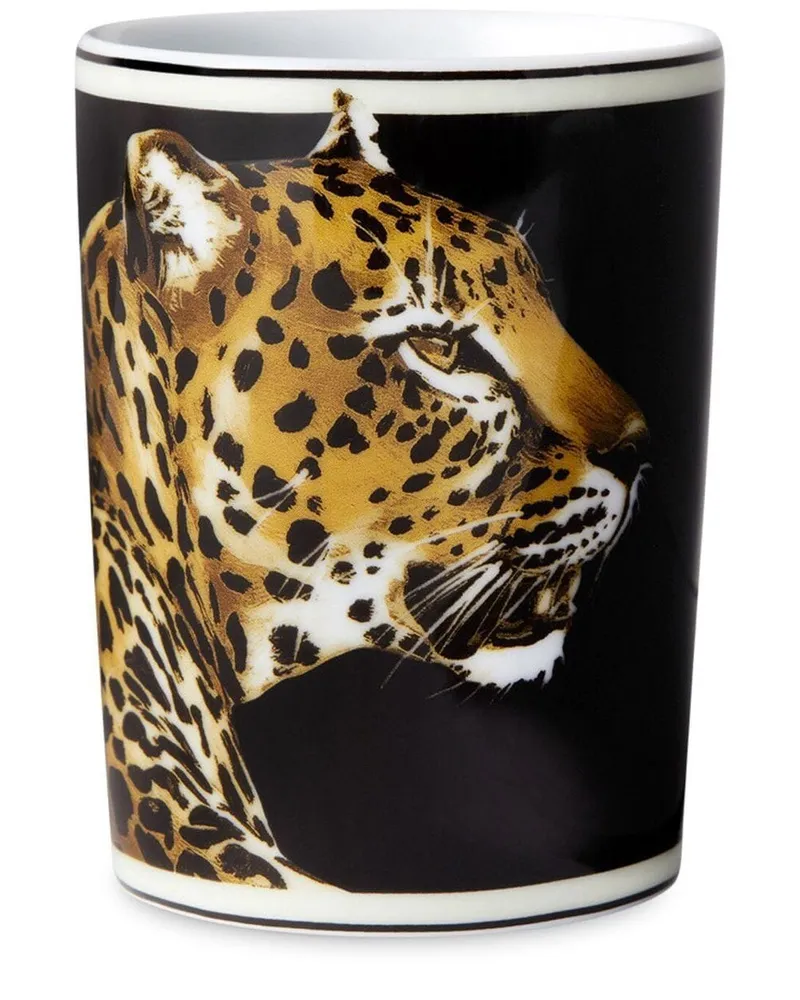 Dolce & Gabbana Porzellanbecher mit Tiger-Print - Schwarz Schwarz
