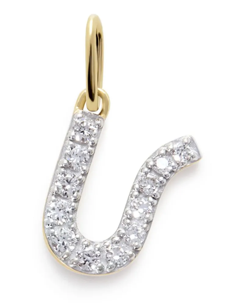 Monica Vinader 14kt Gelbgoldhalskette mit U-Anhänger mit Diamant Gold
