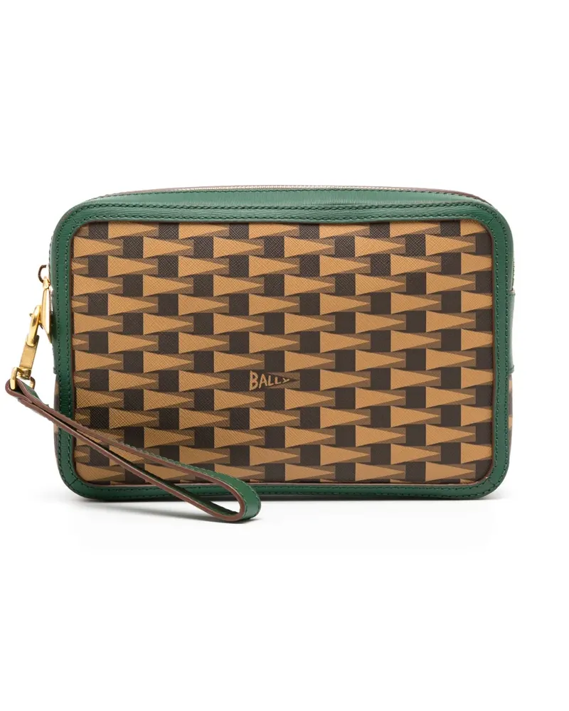 Bally Clutch mit Muster - Grün Grün