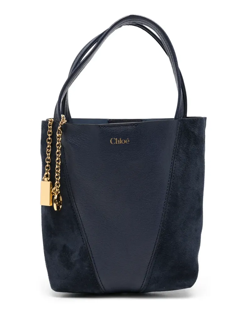 Chloé small Spin panelled tote bag - Blau Blau
