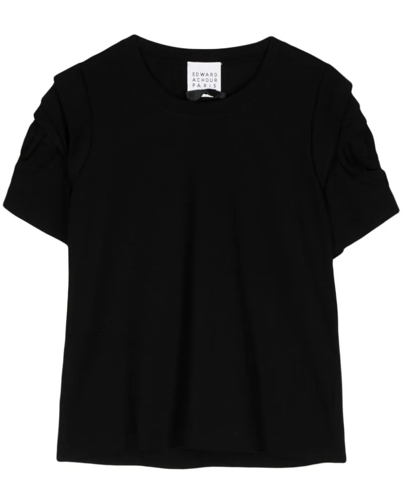 Edward Achour T-Shirt mit rundem Ausschnitt - Schwarz Schwarz