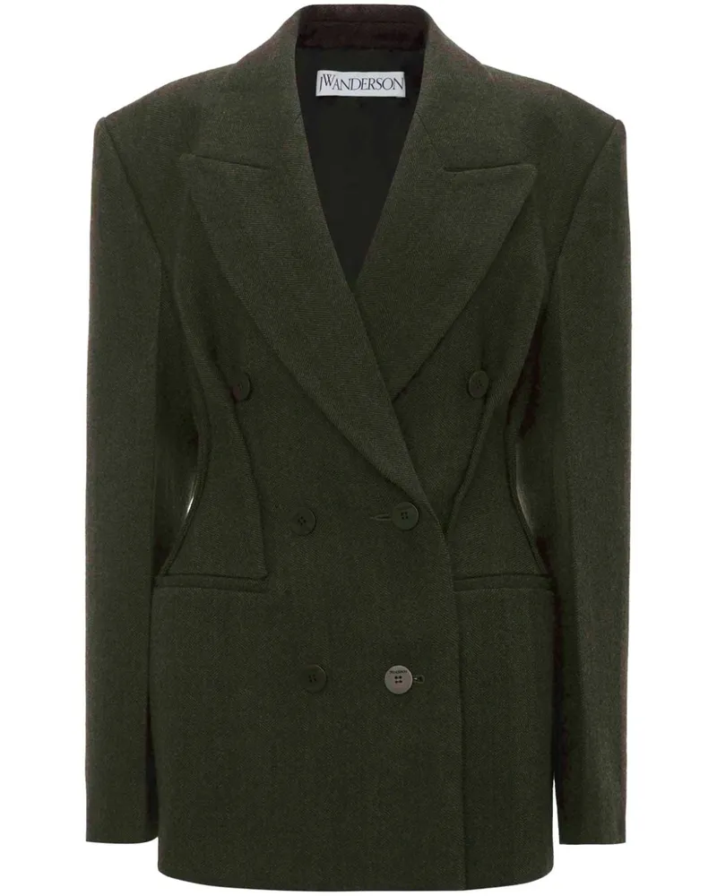J.W.Anderson Doppelreihiger Hourglass Blazer - Grün Grün
