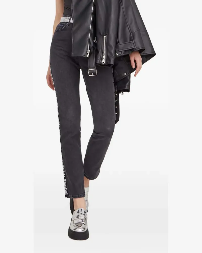Karl Lagerfeld logo-tape jeans - Grau Grau
