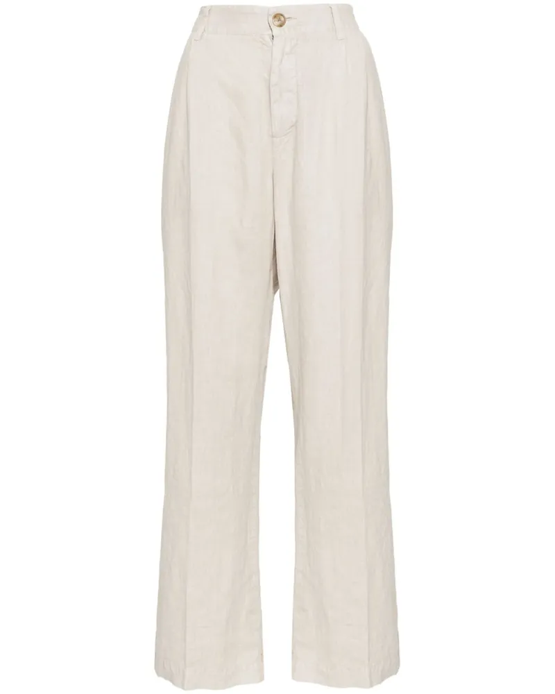 James Perse Leinenhose mit Bundfalten - Nude Nude