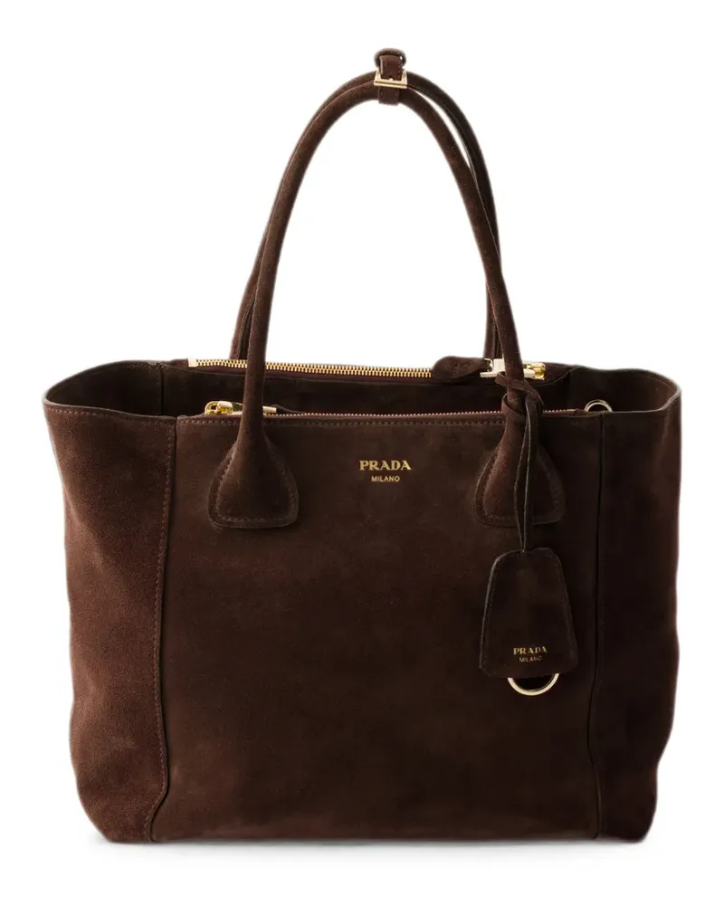 Prada Große Tote Bag aus Wildleder - Braun Braun