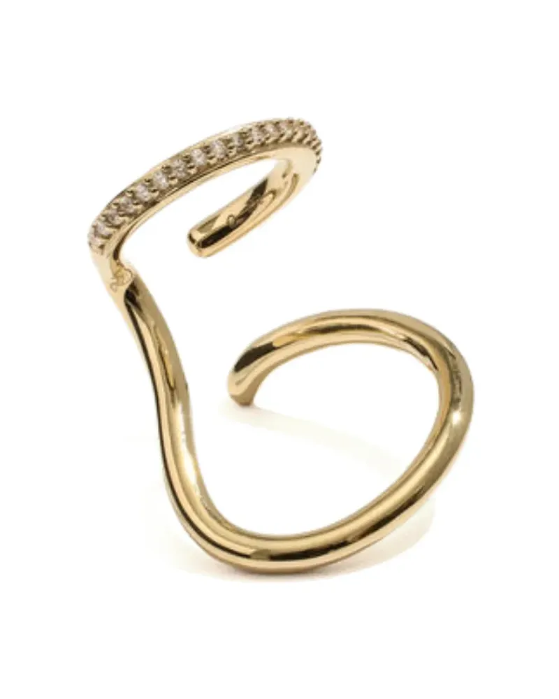 OTIUMBERG Sonder Ear Cuff aus 14kt Gelbgold-Pavé Gold