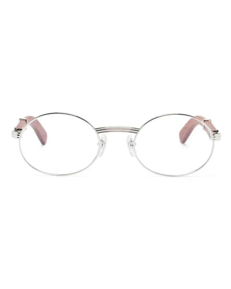 Cartier Brille mit rundem Gestell - Silber Silber