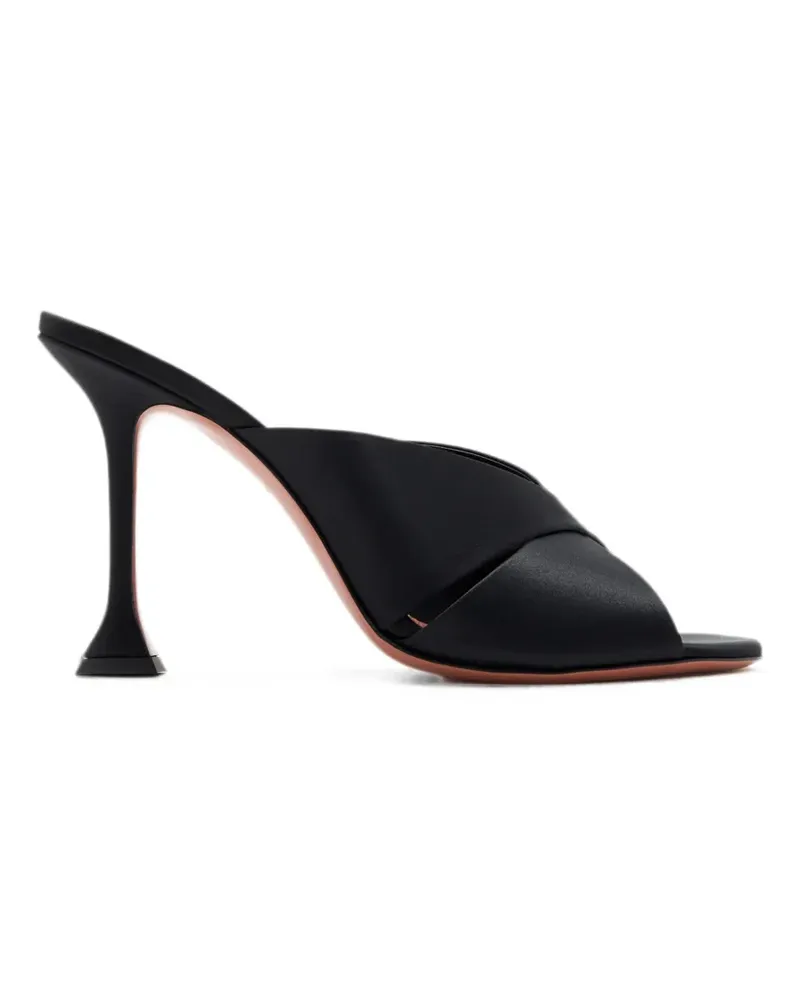 Amina Muaddi Salma criss-cross satin mules - Schwarz Schwarz
