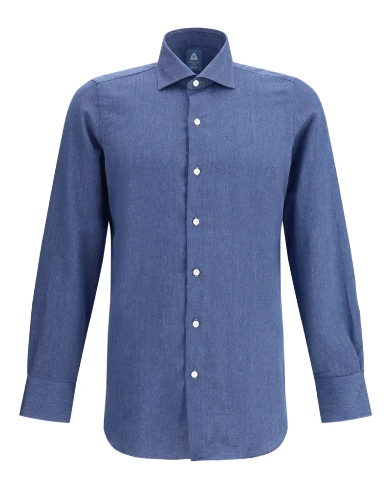 Finamore 1925 Langärmeliges Hemd - Blau Blau