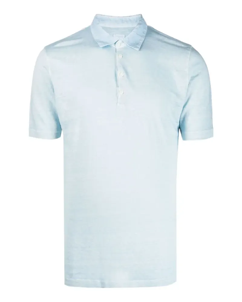 120% Lino short-sleeve polo shirt - Blau Blau