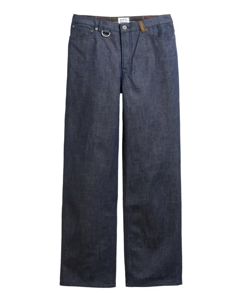 Barbour x A.P.C Straight-Leg-Jeans mit Logo-Patch - Blau Blau