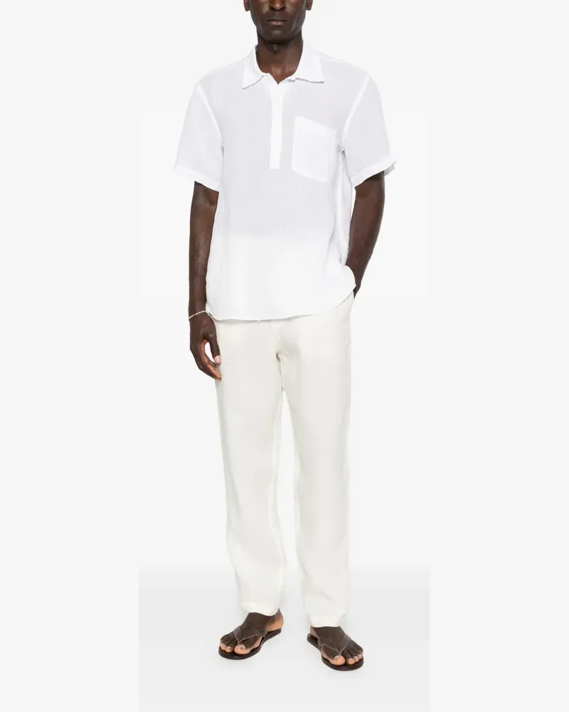 120% Lino pocket polo T-shirt - Weiß Weiß