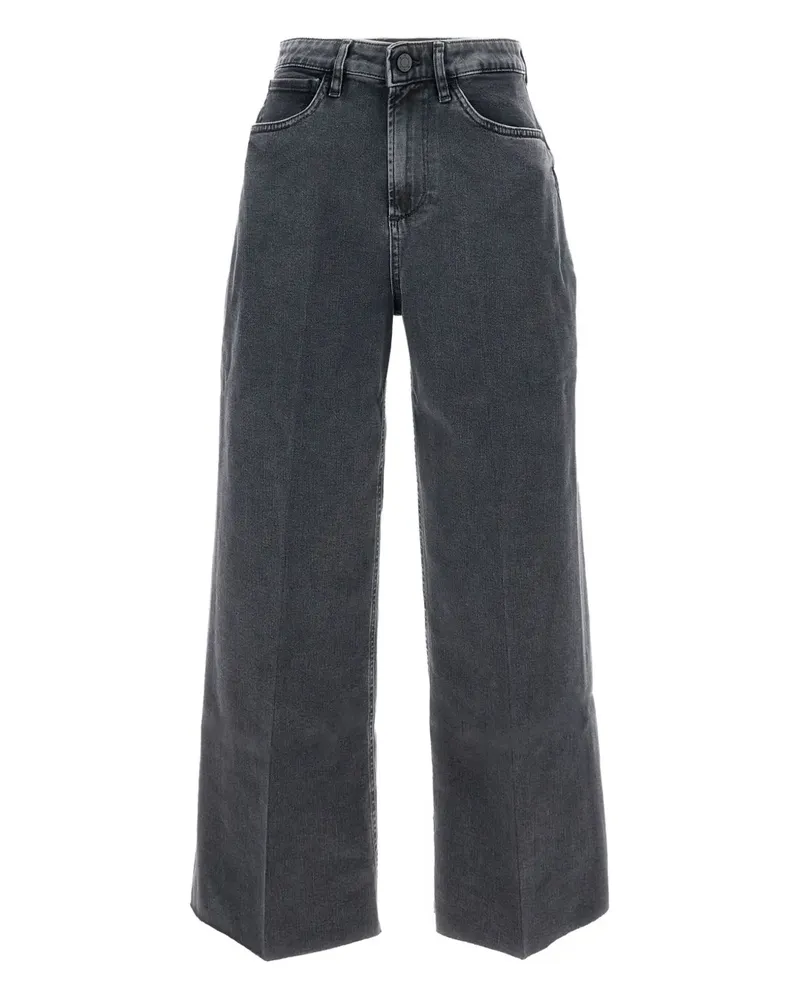 3x1 Ausgeblichene Wide-Leg-Jeans - Schwarz Schwarz