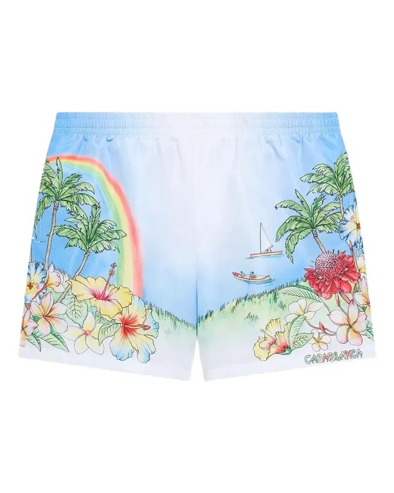 Casablanca Paris Aloha-print swim shorts - Weiß Weiß