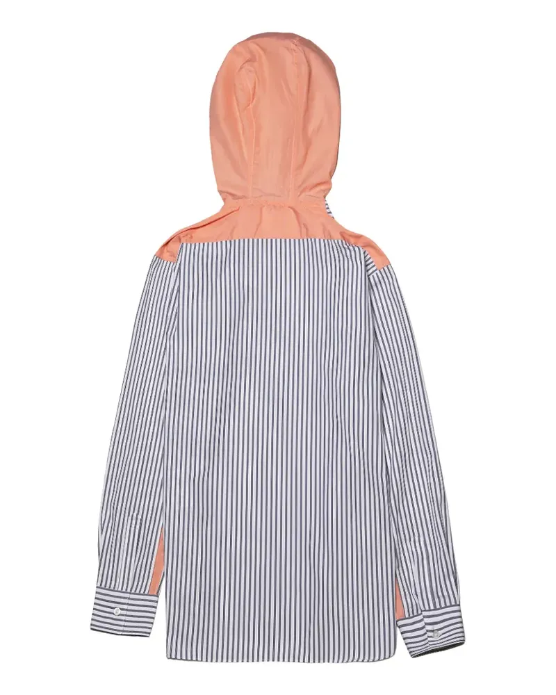Comme des Garçons striped drawstring-hood shirt - Weiß Weiß