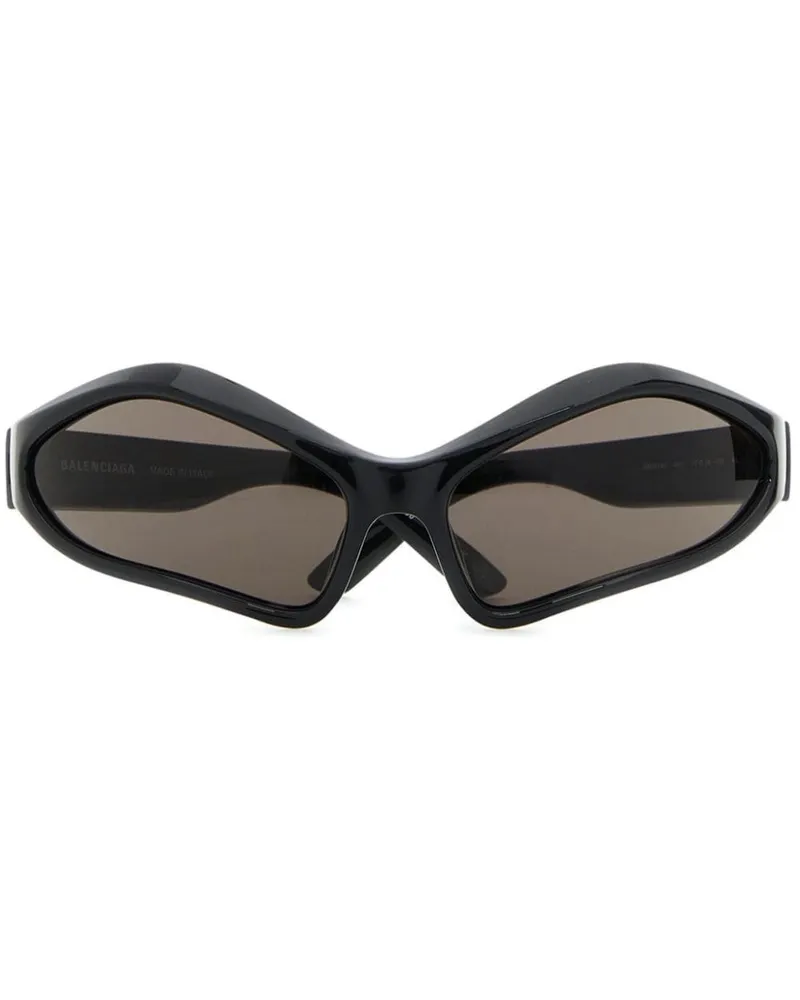 Balenciaga Fennec Sonnenbrille mit ovalem Gestell - Schwarz Schwarz