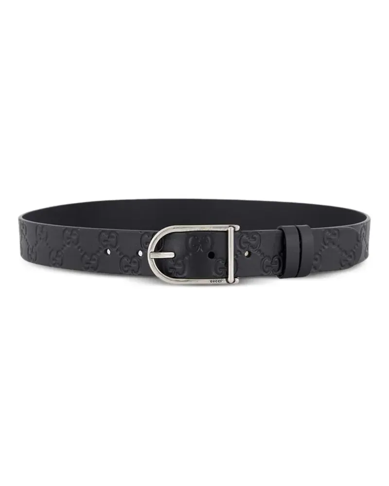 Gucci GG-debossed buckle leather belt - Schwarz Schwarz