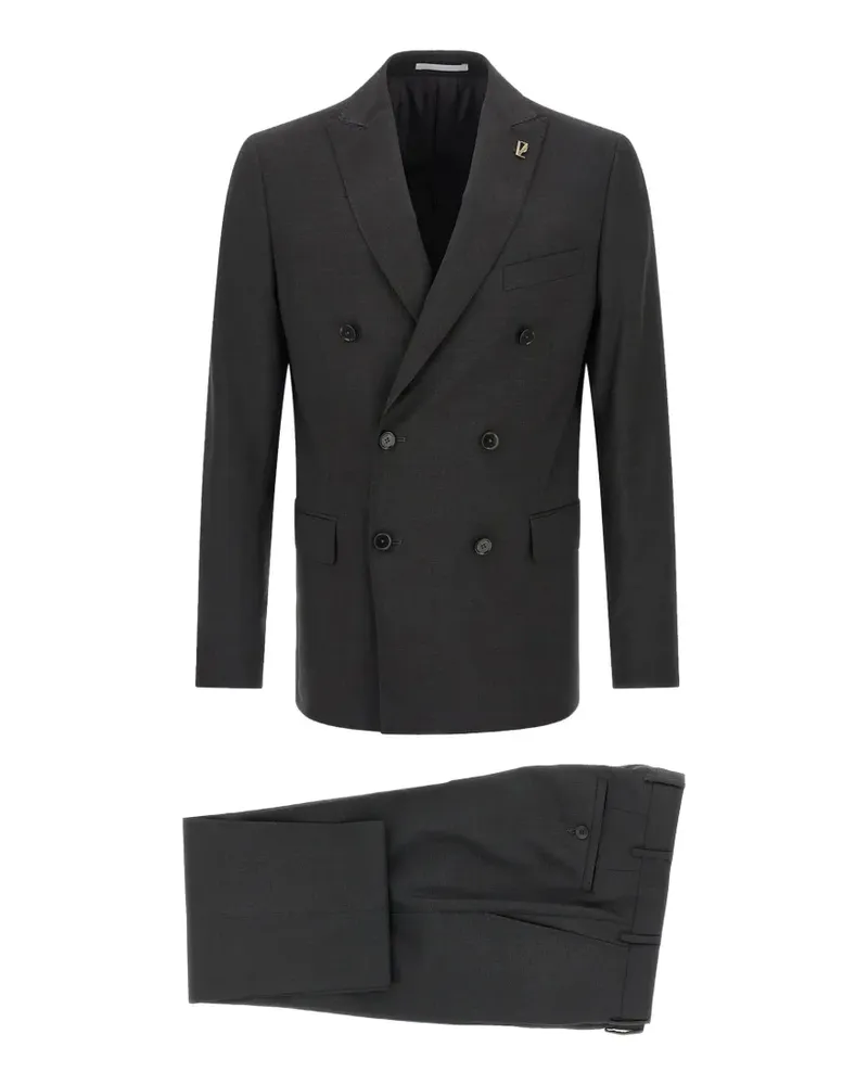 Pal Zileri Lord double-breasted brooch-detail suit - Grau Grau