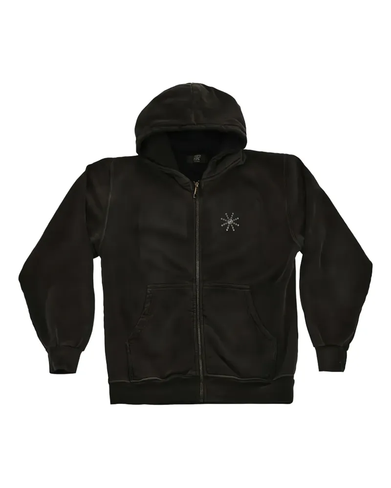 HTC Hollywood Trading Company American Black Sun zip-up hoodie - Schwarz Schwarz
