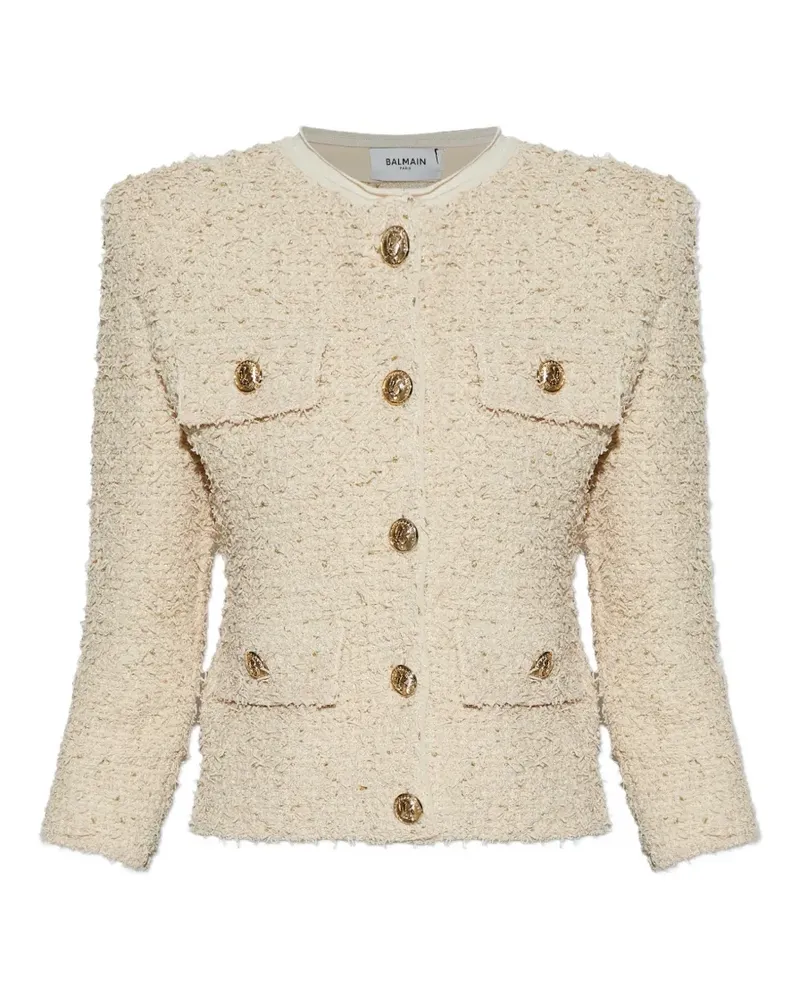 Balmain beige cropped jacket - Nude Nude