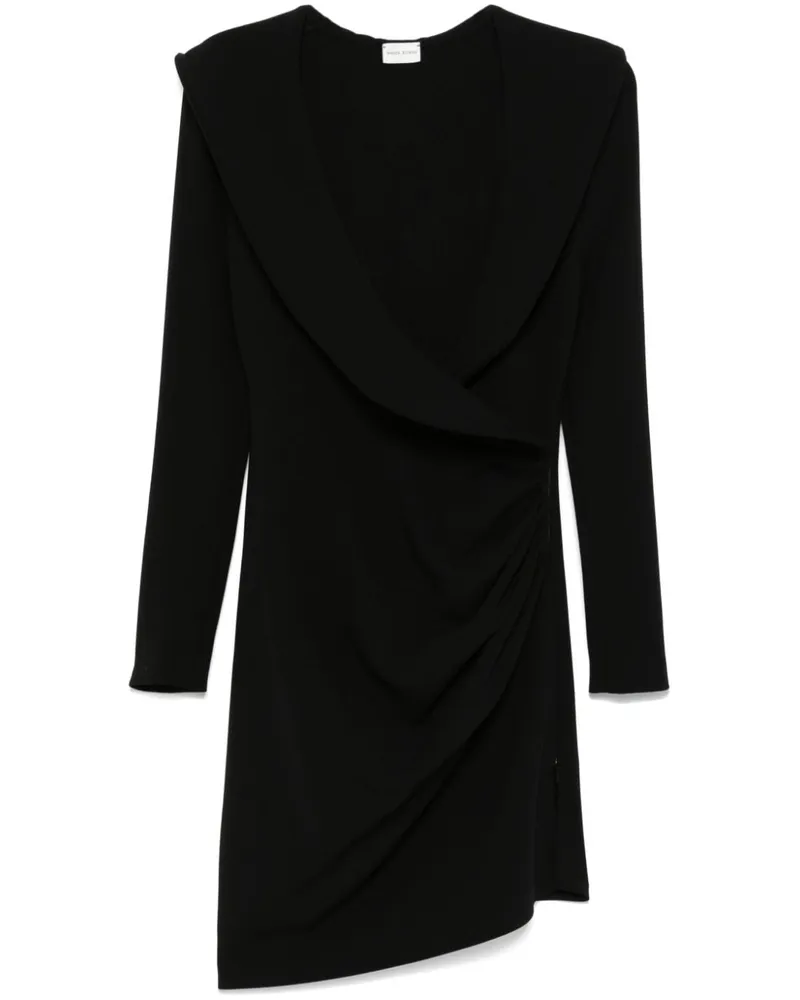 Magda Butrym Minikleid im Wickelstil - Schwarz Schwarz