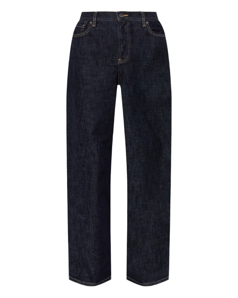 Self-Portrait Gerade Jeans mit 5 Taschen - Blau Blau