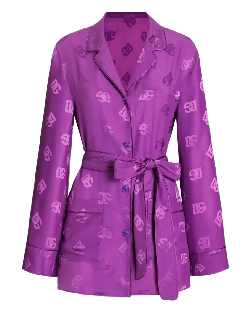 Dolce & Gabbana Hemd aus Logo-Jacquard - Violett Violett
