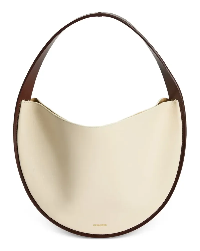 Jil Sander Pivot Schultertasche aus Leder - Nude Nude