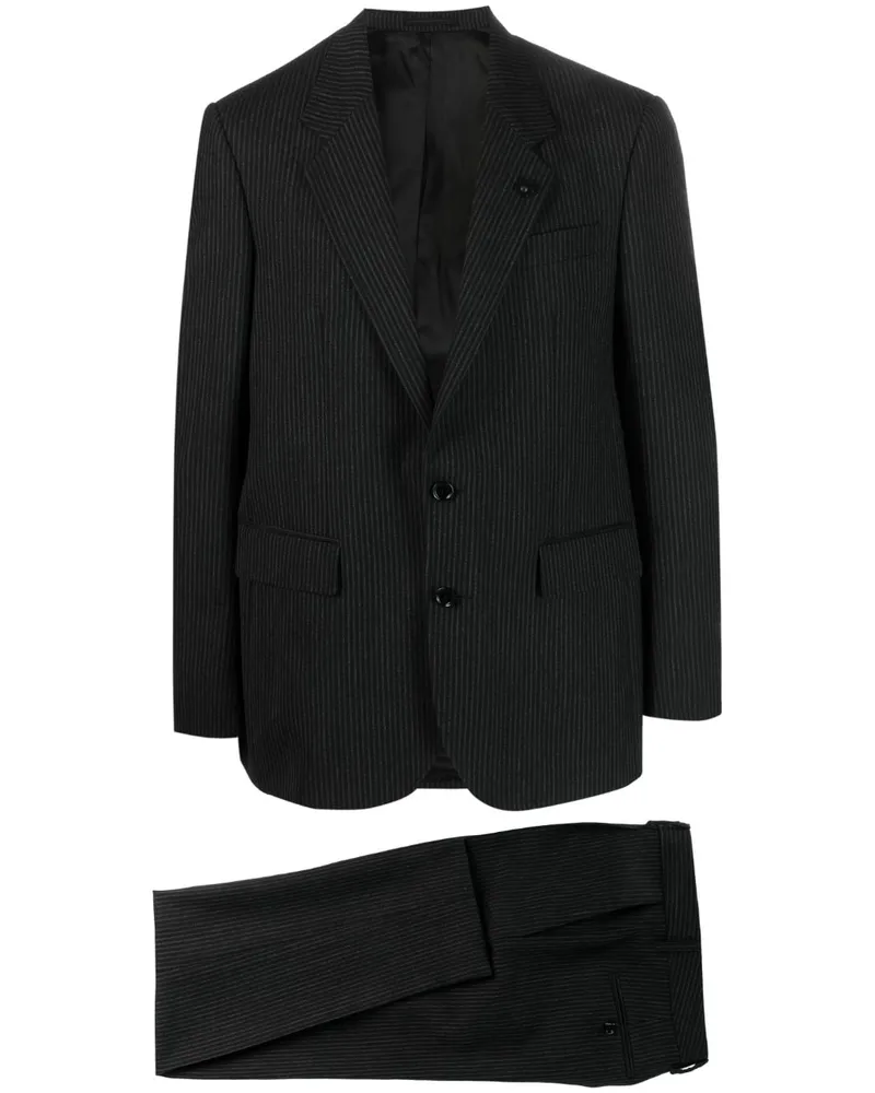 LARDINI Gestreifter Anzug - Schwarz Schwarz