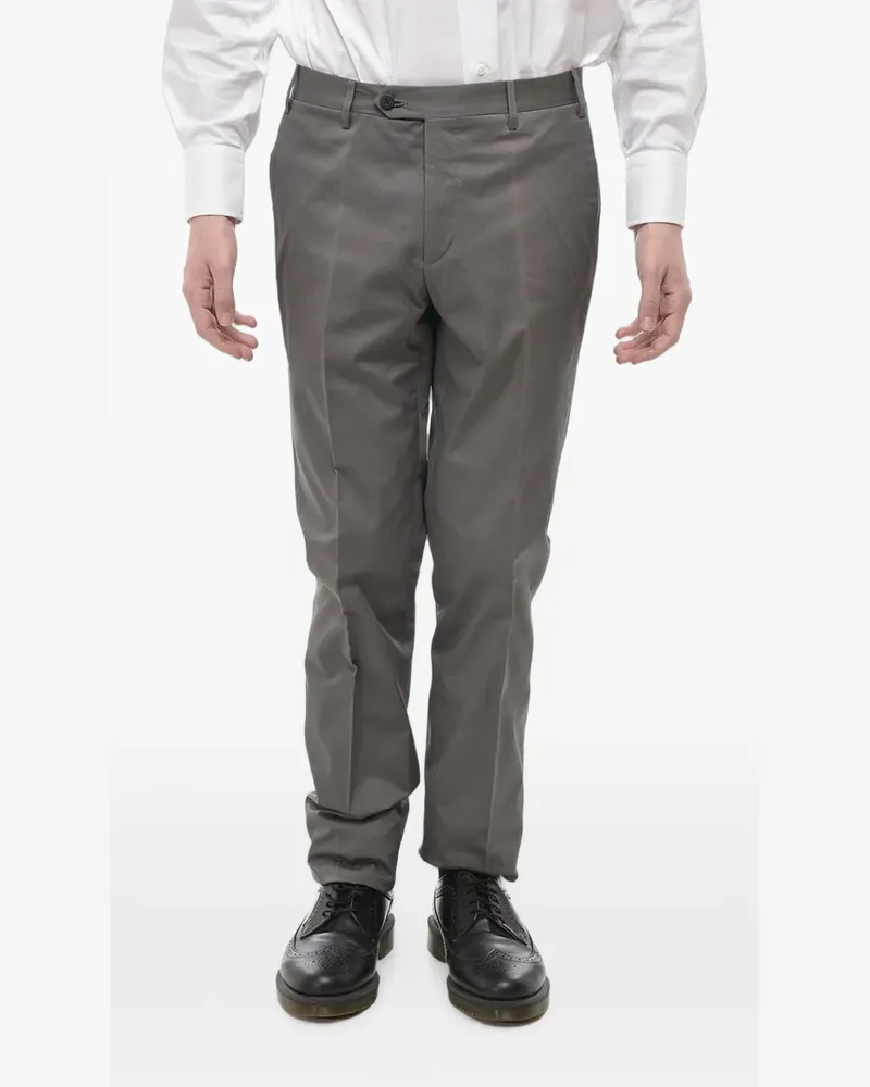 Corneliani belt-loop pressed-crease trousers - Grau Grau