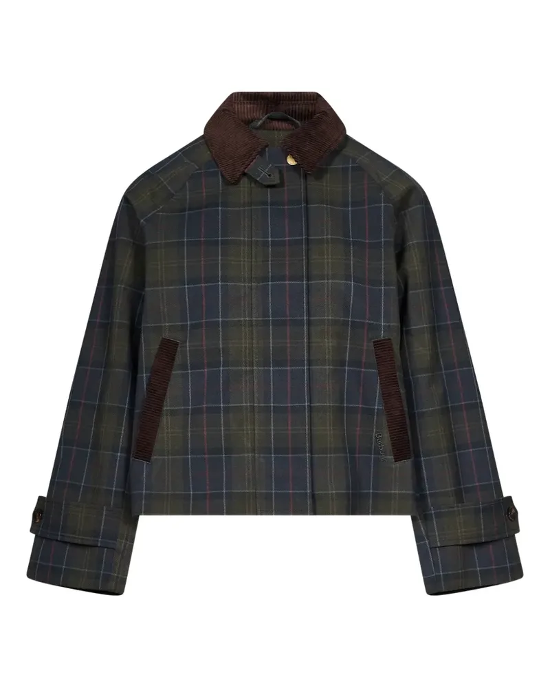 Barbour Sandra Duschjacke mit Schottenkaro - Grün Grün