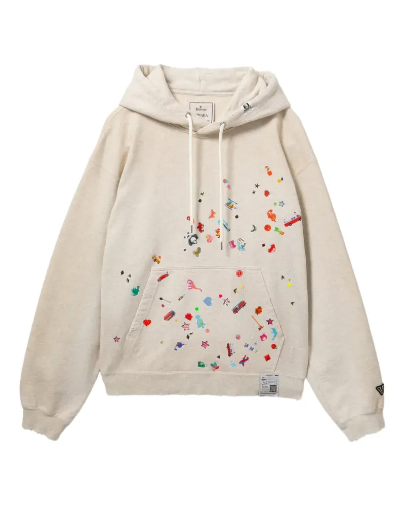 MIHARAYASUHIRO all-over graphic print hoodie - Grau Grau