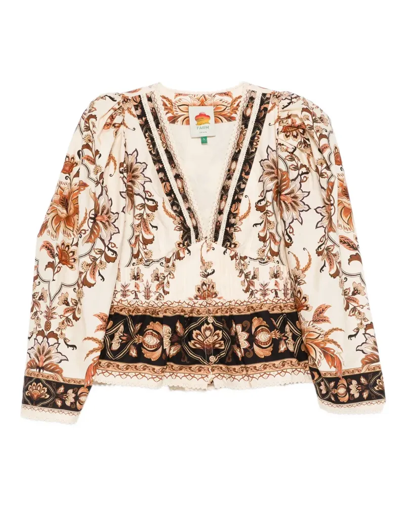 FARM Rio Hemd mit Blumen-Print - Nude Nude