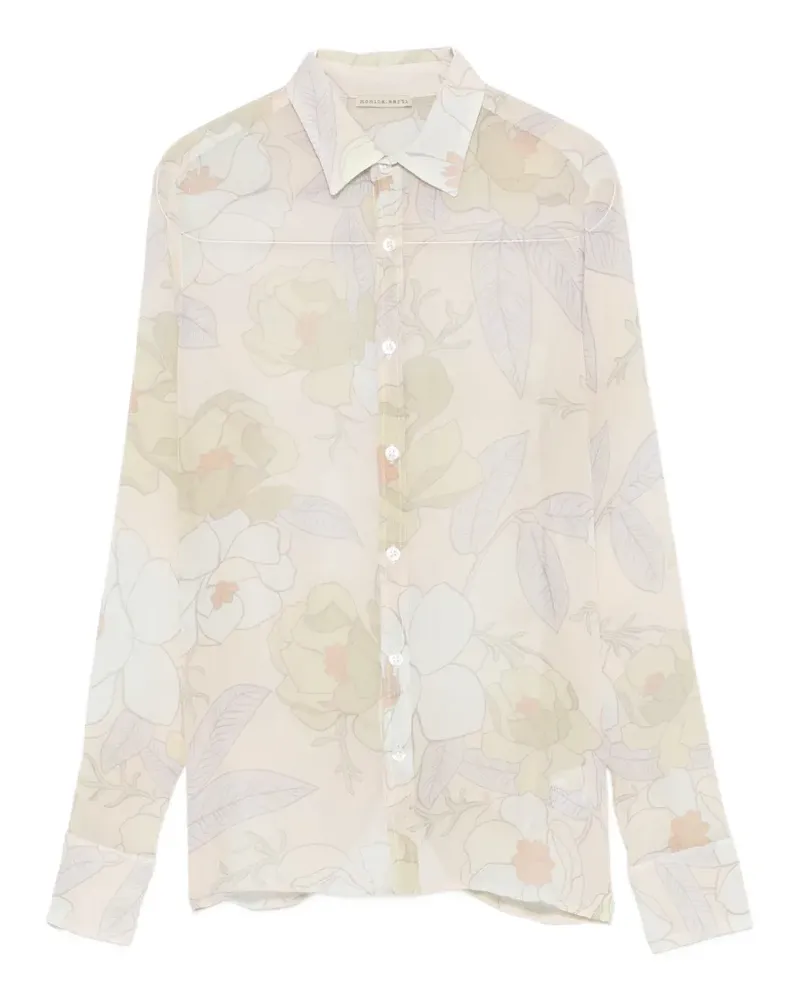 Faliero Sarti Country floral-print semi-sheer shirt - Nude Nude