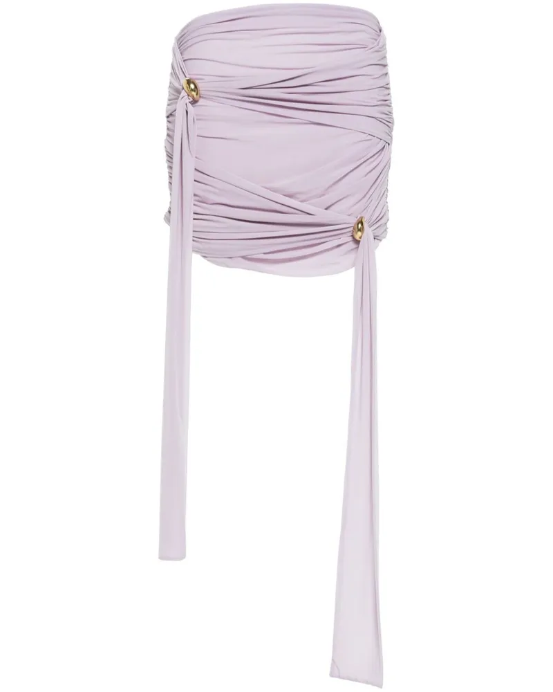 Blumarine Schulterfreies Top mit Raffungen - Violett Violett