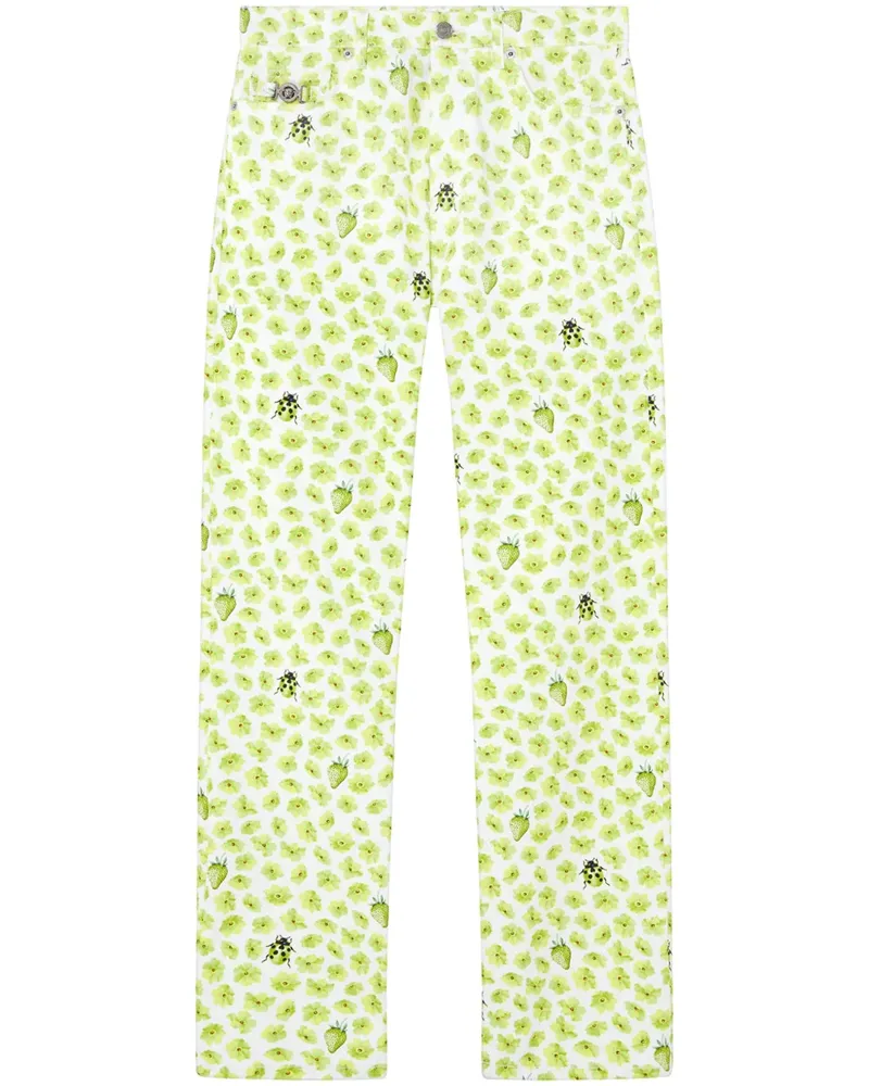 Versace Strawberry Garden Jeans - Grün Grün