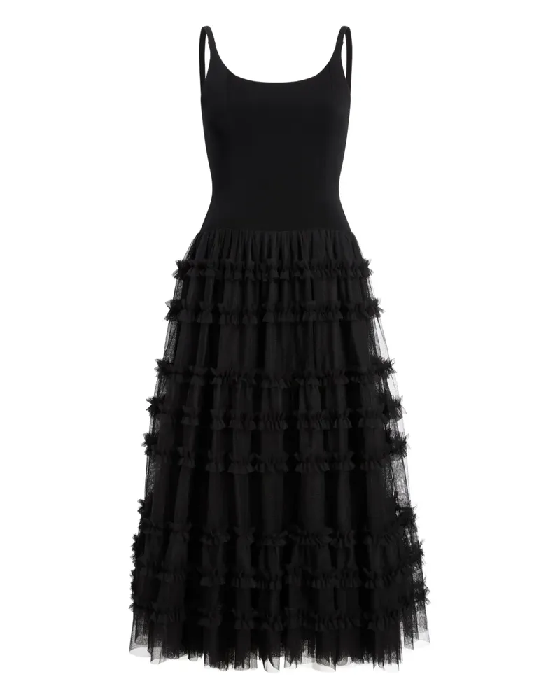 Cinq à Sept Zoella Midikleid - Schwarz Schwarz