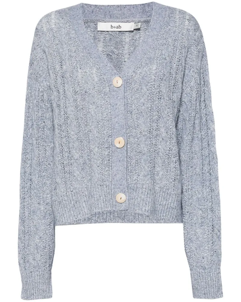 b+ab Cardigan mit Zopfmuster - Blau Blau