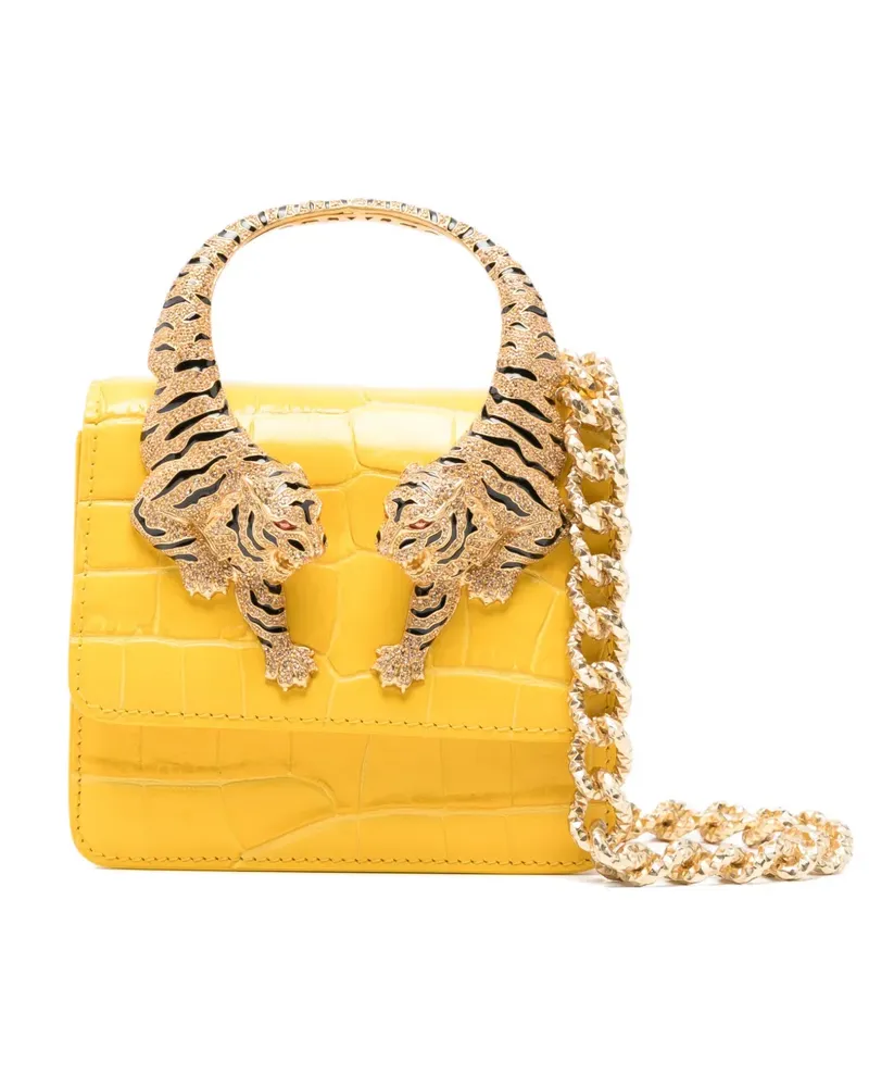 Roberto Cavalli Roar tiger handle shoulder bag - Gelb Gelb