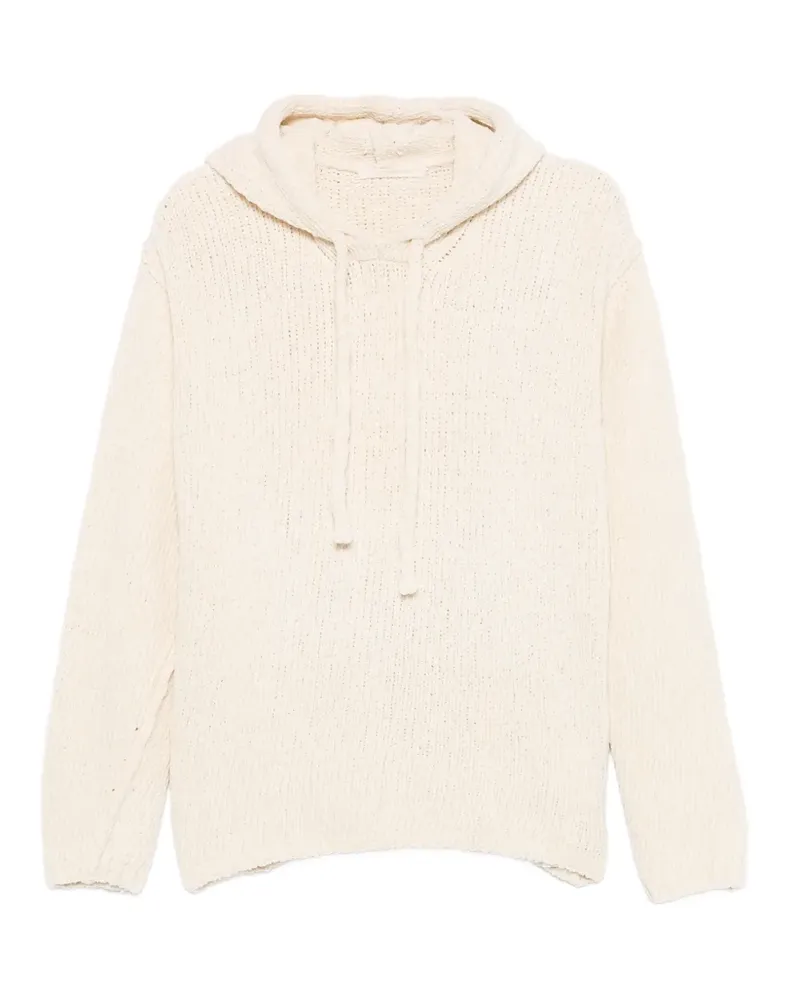 Ten c Gerippter Hoodie mit Kordelzug - Nude Nude