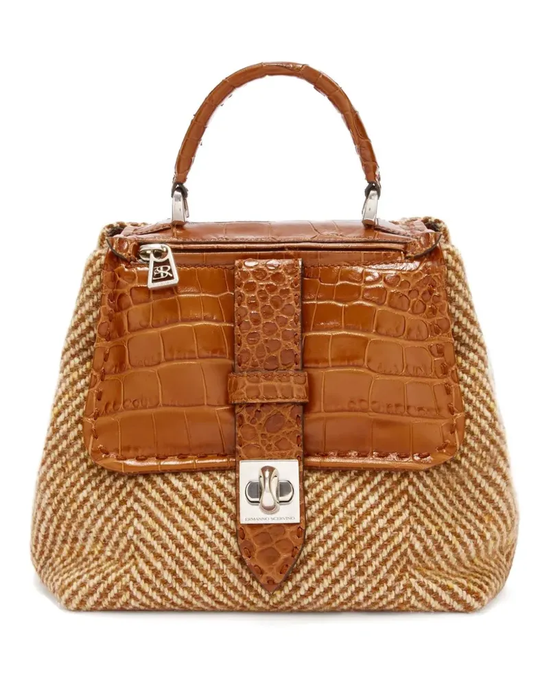 Ermanno Scervino Liza Tote Bag mit Fischgrätenmuster - Braun Braun