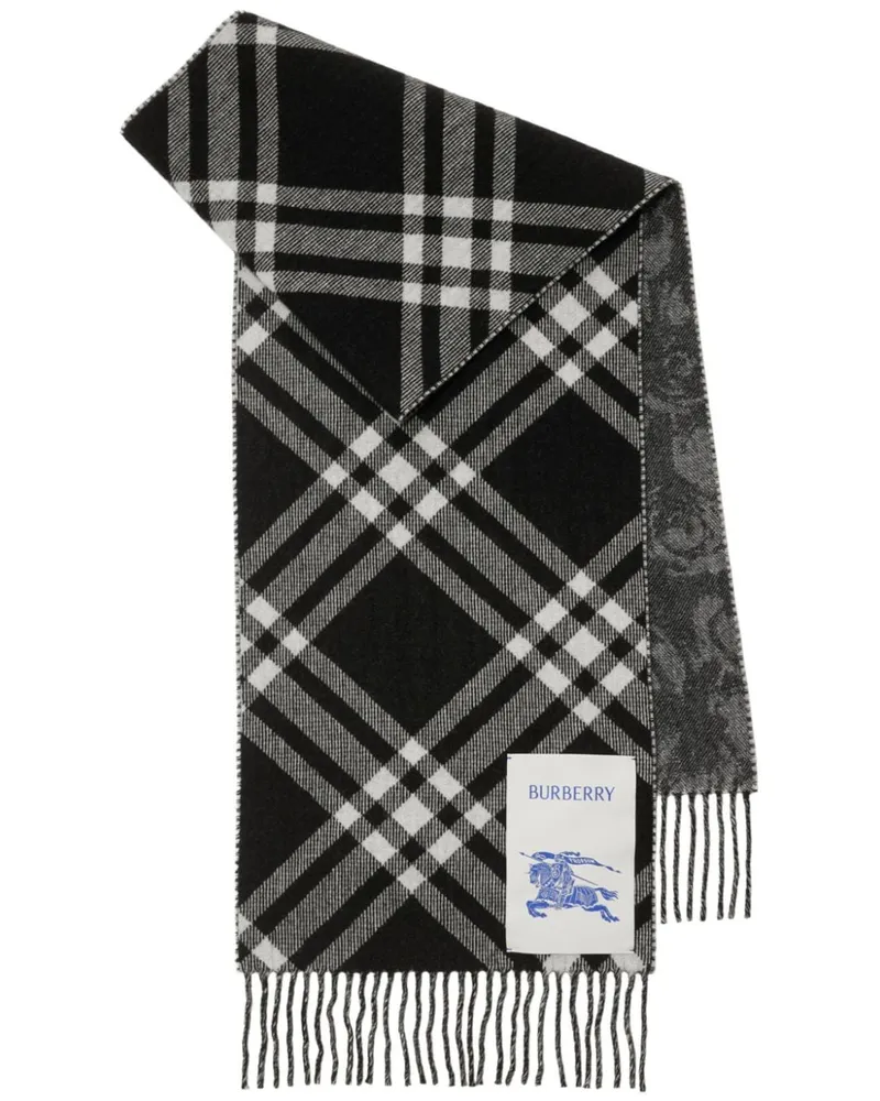 Burberry Kaschmirschal mit Rosen-Print - Schwarz Schwarz