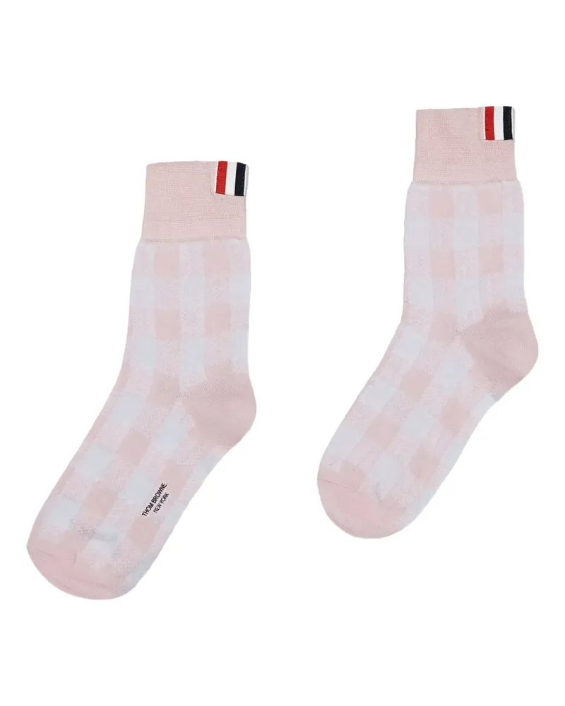 Thom Browne Socken mit kariertem Jacquard - Rosa Rosa