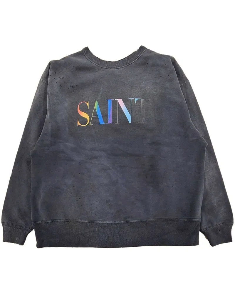 SAINT MXXXXXX Sweatshirt mit Logo-Print - Schwarz Schwarz