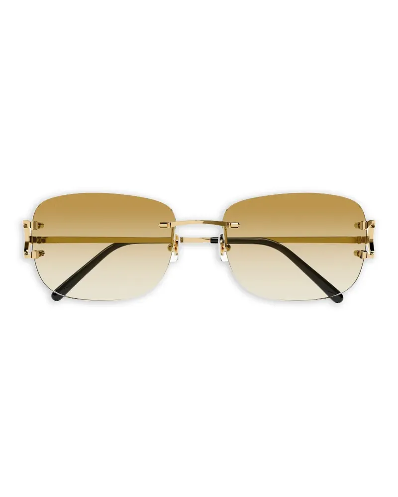Cartier Rahmenlose Sonnenbrille mit Logo-Gravur - Gold Gold