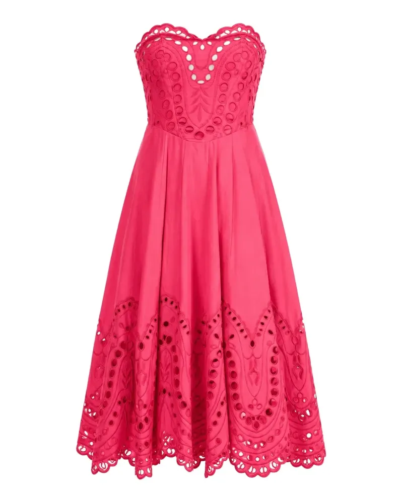 Charo Ruiz Marlin broderie-anglaise strapless midi dress - Rosa Rosa