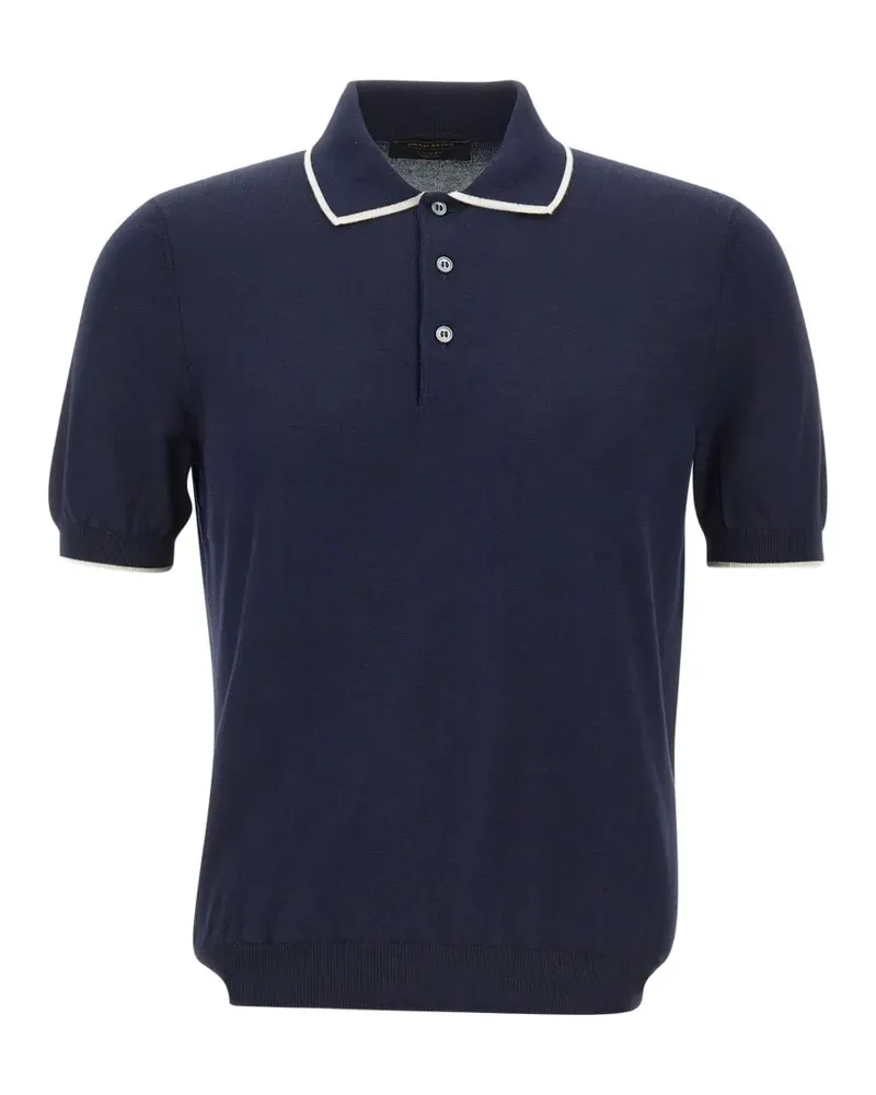 Gran Sasso contrasting-trim cotton polo shirt - Blau Blau